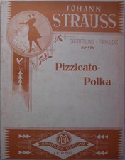Noten: Johann Strauss Pizzicato-Polka. Sammlung Arnoldis Nr. 474, 3 Notenseiten.