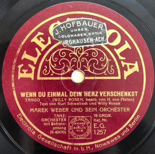 Schellack marek weber - weber, und