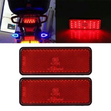 2X Rot LED Rechteck Reflektor