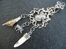 Rockstecker Silber 835 Charivari Bayern Trachtenschmuck mit 3 Anhängern