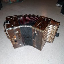 Hohner Akkordeon -  Knopfakkordeon Harmonika sehr alt, bespielbar