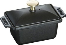 Staub rechteckige Terrinenform 15x11 cm schwarz schwarze Innenemaillierung