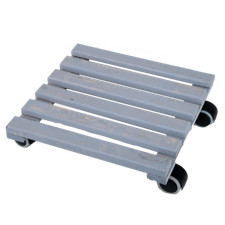 Pflanzenwagen Caddy Holzgrau Pflanzgefäß Topfumzug Holzständer Roller Quadrat 29cm