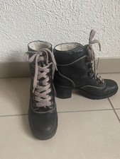 Boots  Outdoor- Schnür- Dirndl Schuhe Stiefeletten Gr 38 schwarz . Absatz 8cm