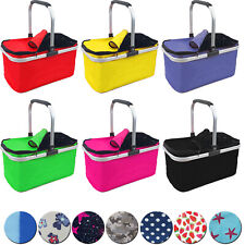 Einkaufskorb FALTBAR Tasche ALU Korb Picknickkorb mit Deckel klappbar 26 Ltr.