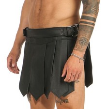 XS-3XL Gladiator Rock Kilt Echt Leder 1 Gürtel Schnallen A Legionär Clubwear Gay