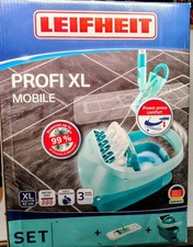 Neu Leifheit Set Wischtuchpresse Profi XL mit Bodenwischer ,Rollen ,Wischbezug