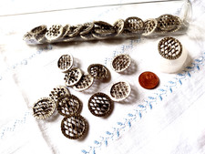 Konvolut Knöpfe in Knopfröhrchen, mit Steg, 20 mm, silberfarben, N E U - Metall