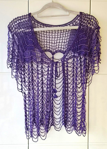 Damen häkel bolero lila m - damen, häkel-bolero
