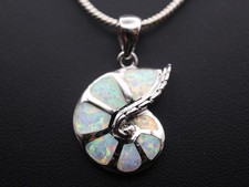 GJ69 * SET - SCHNECKE ANHÄNGER , FEUEROPAL (LAB) & SILBERKETTE  NEU