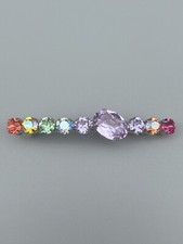 6,5 cm Haarspange in Regenbogen Farben mit Swarovski® Kristall Geschenk Neu
