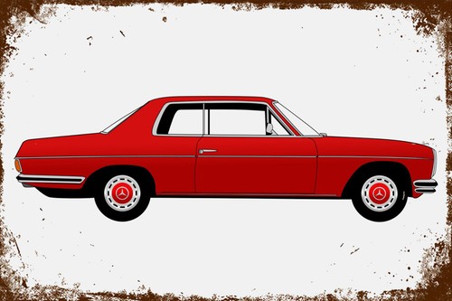 Retro blechschild auto - auto, car