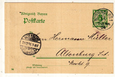 Reich Bayern Brief / Ganzsache Nürnberg 23.12.1904 / Wahnschaffe - Hof Lieferant