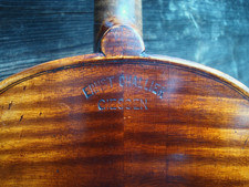 Alte Geige m. Brandstempel E. CHALLIER - Old violin branded