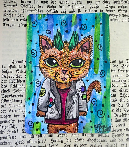 Aceo original aquarell katzen - aceo,