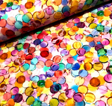 Baumwollstoff Meterware - Bunte Punkte Konfetti Kreise & Kugeln