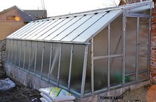 Stahl Gewächshaus Anlehngewächshaus 2,4x6m 14,5m2 Metall&Glas Treibhaus 