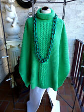 5287 Poncho Wolle in pink,  grün