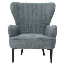 B-Ware Lounge-Sessel MCW-K37, Ohrensessel Retro Chenille 500g/m², blau-grün