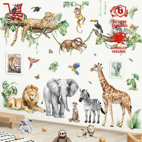 Wandsticker dschungel tiere - wandsticker,