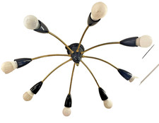 50er KRONLEUCHTER XXL CHANDALIER E27 Spinne Spider SPUTNIK tütenlampe, VINTAGE