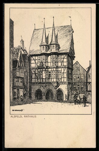 Künstler alsfeld blick - künstler-ak, alsfeld,