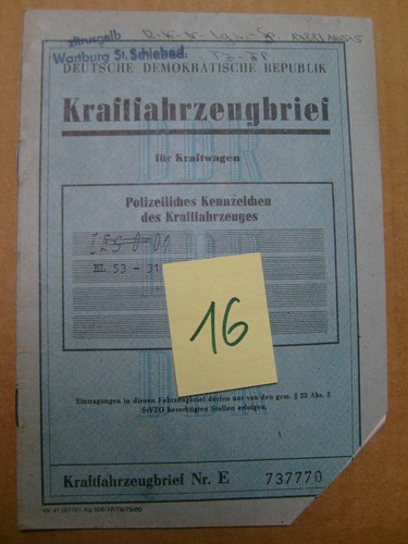 Kfz brief kraftfahrzeugbrief - kfz,