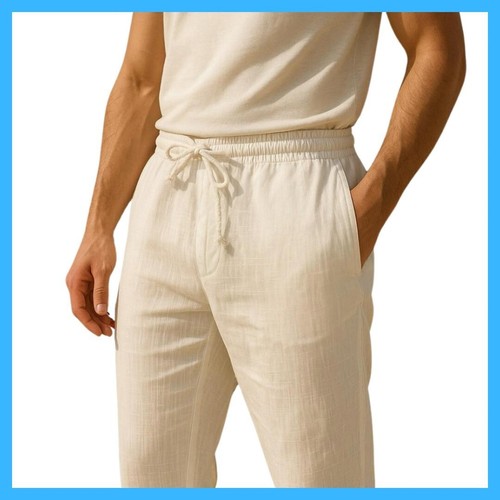 Herren leinen hose frühling - leinen,