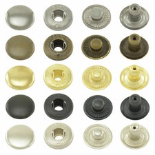 Druckknöpfe S-Feder, nähfrei, Snaps Buttons Knöpfe Metallknöpfe - Messing/Stahl