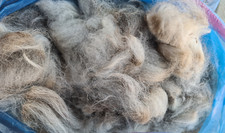 600 gr. Alpakawolle, A-Wolle, grau(38), Rohwolle, Bastelwolle, Füllwolle,