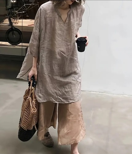 Damen leinen shirt zen style - shirt,