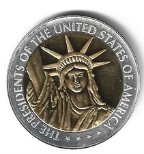 MEDAILLE /  John F. Kennedy  /Cu  versilbert  24 K Goldanteil