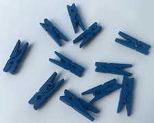 Mini Deko Clips Holz Klammern Basteln Wäscheklammern Dekoklammern Blau Türkis 