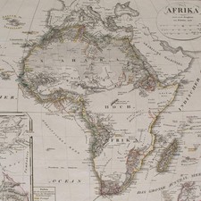 Afrika Historische Landkarte Johann Carl Ausfeld Kupferstich koloriert 19 Jhd