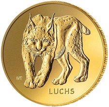 Deutschland 20 Euro 2025 F Wildtiere LUCHS 1/8 Unze Gold 999,9 ST mit OVP