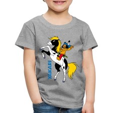 Yakari Winkt Auf Pferd Kleiner Donner Kinder Premium Bio T-Shirt