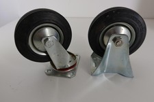 "Transportrollen" 1x Lenkrolle + 1x Bockrolle Vollgummi Schwerlastrollen -NEU-