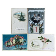 4 Postkarten AK Neujahr
