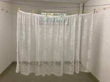 Vorhang Gardine Store mit Motiv Baum Blume Schmetterling Wolke weiß 180(360)x150