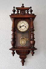 Schöner Gründerzeit Regulator / Wanduhr in Buche - reichlich verziert um 1890