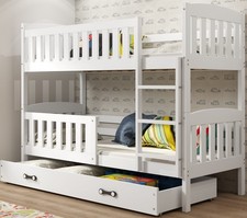 Etagenbett Stockbett Hochbett Holzbett Kinderbett mit Rausfallschutz und Leiter