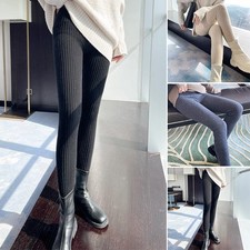 Regular Damen Winetr Isolieren Gerippte Strick Strumpfhose Blickdicht Stretch