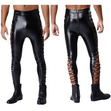 Herren Wetlook Skinny Glanz PU