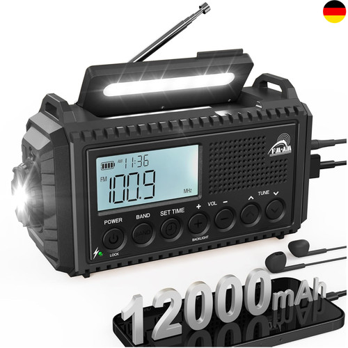 Kurbelradio mit solar - mit,