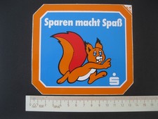 Sparen macht Spaß Sparkasse Sticker Aufkleber Reklame Werbung