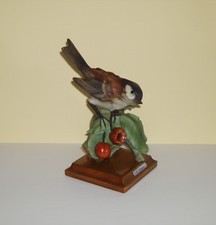 G. Armani Vogel Spatz am Stamm mit Kirschen Capodimonte Shipping Worldwide !