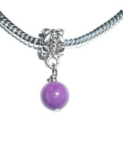 Glas kugel lila charms bead - glas,