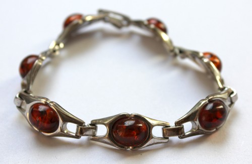 Bernstein armband silber - silber, 925