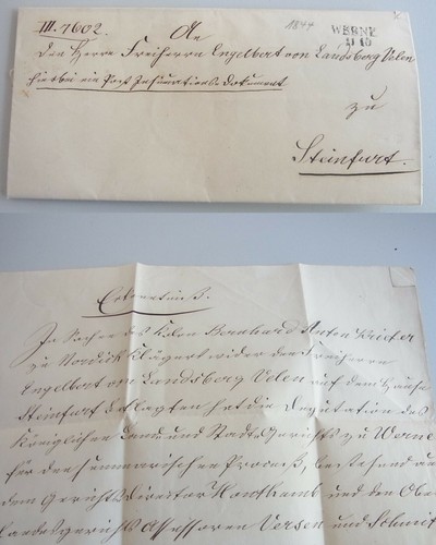 Brief landgericht werne 1844 - landgericht,