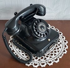 Altes Wählscheibentelefon RFT Nordhausen, W38,  Glasglocken, voll funktionsfähig